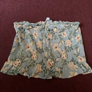 American Eagle floral smocked tube top XL